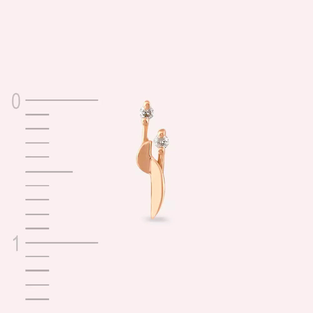 Tiara Diamond Rose Gold Single Earring