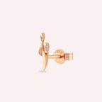 Tiara Diamond Rose Gold Single Earring