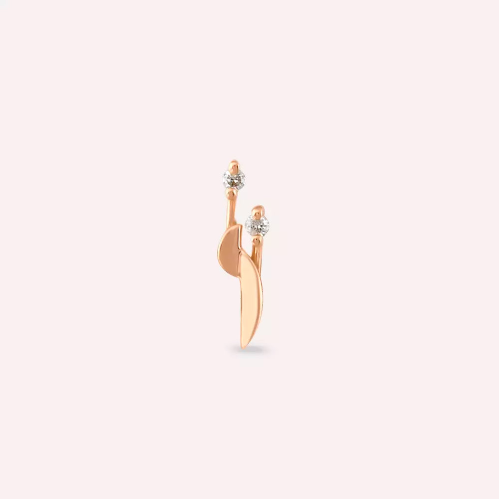 Tiara Diamond Rose Gold Single Earring