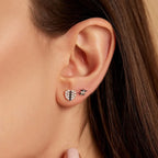 Tough Siyah Pırlanta Taşlı Rose Altın Piercing