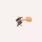 Tough Siyah Pırlanta Taşlı Rose Altın Piercing