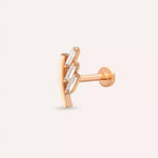 Traverse Pırlanta Taşlı Rose Altın Piercing
