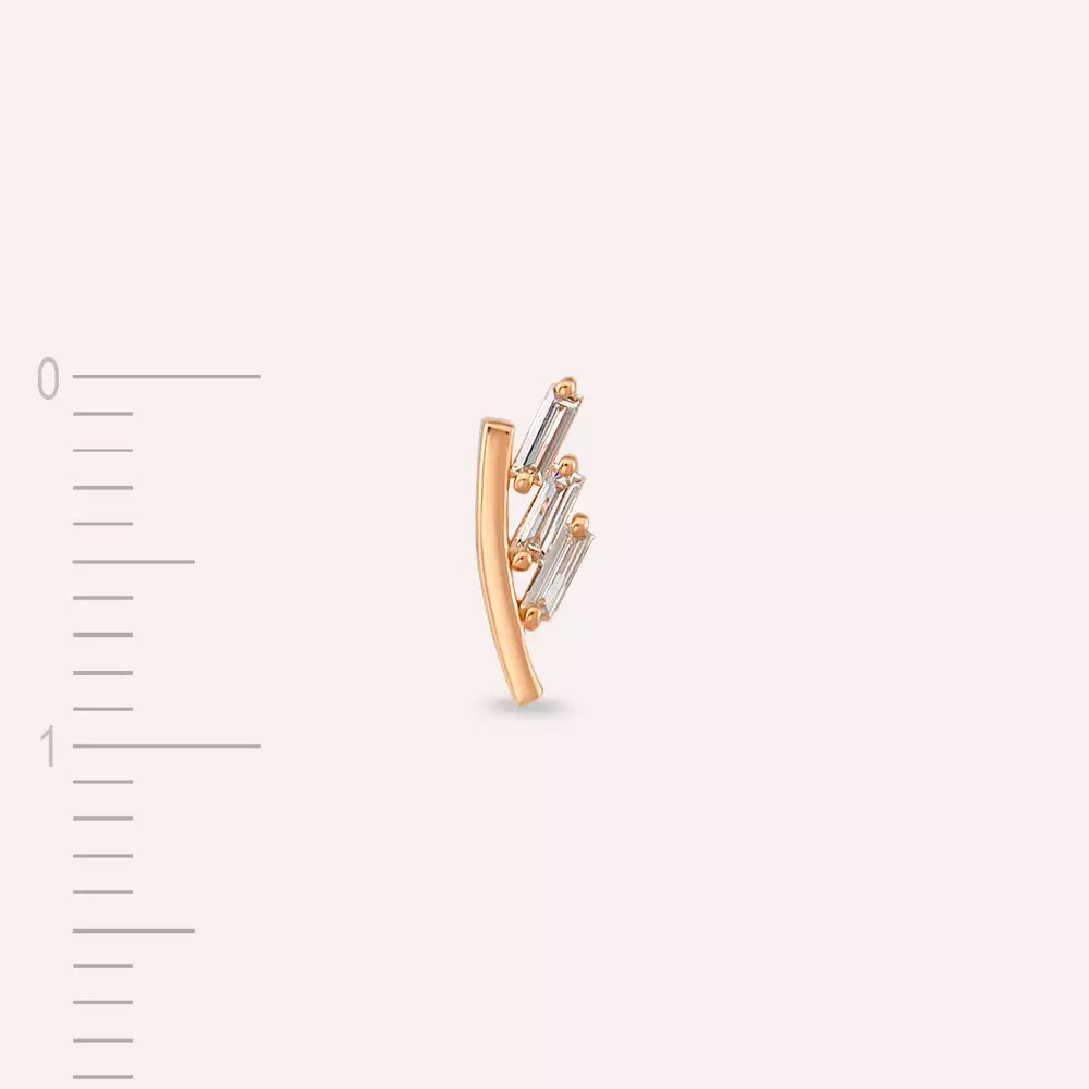 Traverse Diamond Rose Gold Single Earring