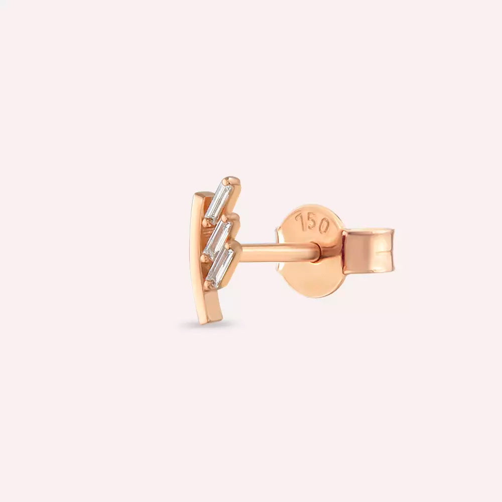 Traverse Diamond Rose Gold Single Earring