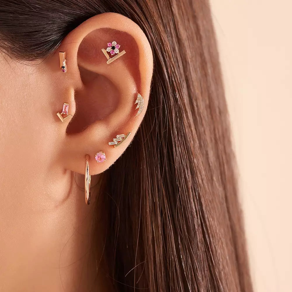 Traverse Diamond Rose Gold Single Earring