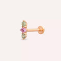Tress Multicolor Safir Taşlı Rose Altın Piercing