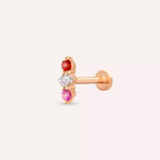 Tress Multi-Color Sapphire and Diamond Rose Gold Piercing