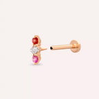 Tress Multi-Color Sapphire and Diamond Rose Gold Piercing