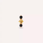 Tress Multicolor Safir ve Siyah Pırlanta Taşlı Rose Altın Piercing
