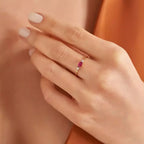 Tria 0.32 CT Ruby and Diamond Rose Gold Ring