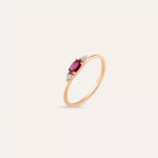 Tria 0.32 CT Ruby and Diamond Rose Gold Ring