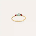 Tria 0.30 CT Green Sapphire and Red Sapphire Ring