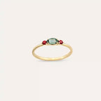 Tria 0.30 CT Green Sapphire and Red Sapphire Ring