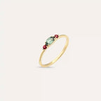 Tria 0.30 CT Green Sapphire and Red Sapphire Ring