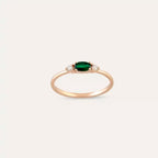 Tria Emerald and Diamond Rose Gold Ring
