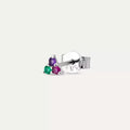 Triangle Amethyst, Emerald, and Ruby Mini Single Earring