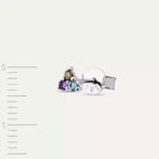 Triangle Brown Diamond, Amethyst, and Aquamarine Mini Single Earring