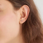 Triangle Brown Diamond, Ruby, and Aquamarine Mini Single Earring