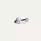 Triangle Diamond, Amethyst, and Aquamarine Mini Single Earring