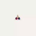 Triangle Diamond, Sapphire and Ruby Mini Single Earring