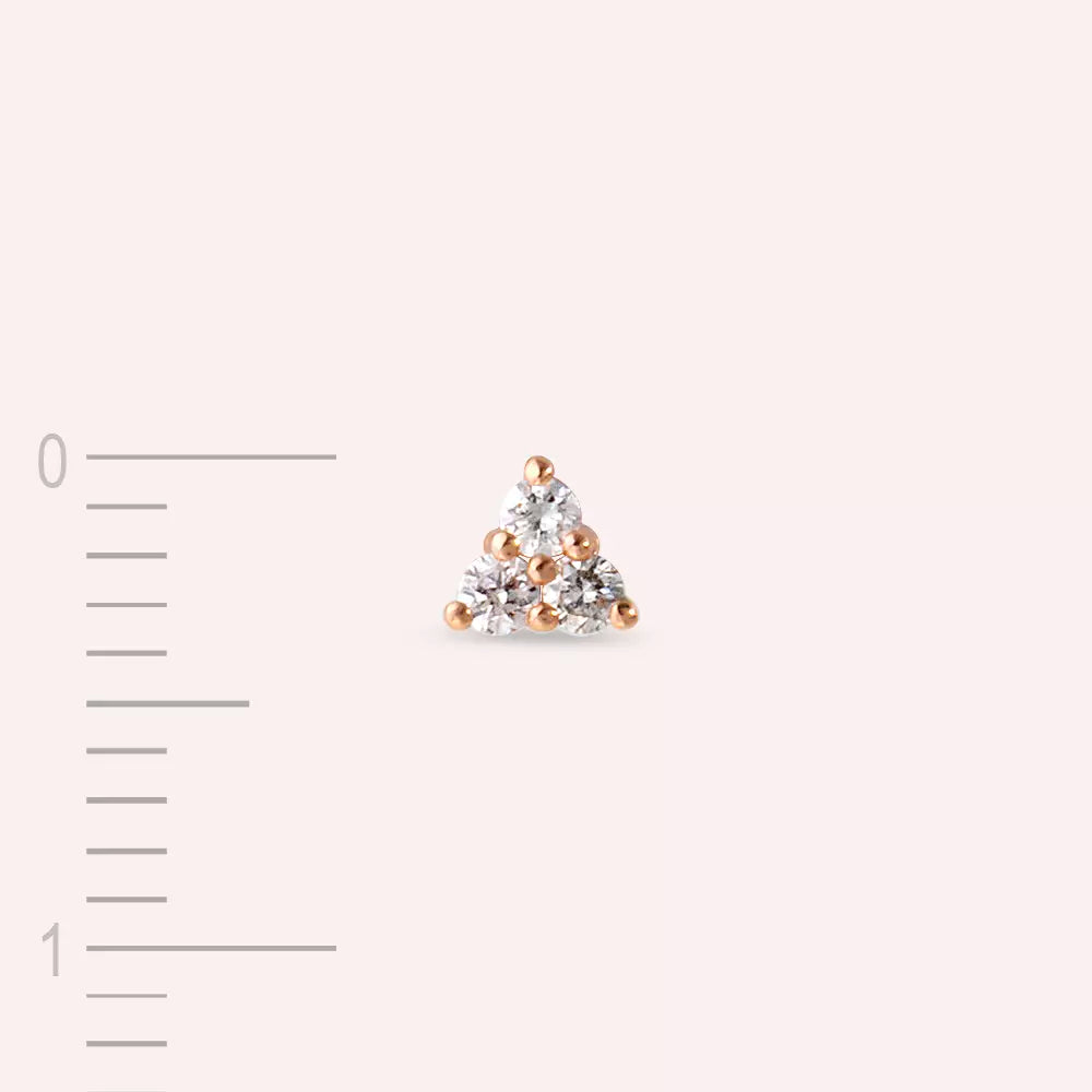 Triangle Diamond Rose Gold Mini Single Earring