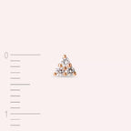 Triangle Diamond Rose Gold Mini Single Earring