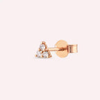 Triangle Diamond Rose Gold Mini Single Earring