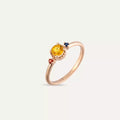 Trine 0.60 CT Multicolor Sapphire Rose Gold Ring