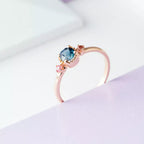 Trine Multicolor Safir Taşlı Rose Altın Yüzük