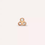 Triple Pırlanta Taşlı Rose Altın Piercing