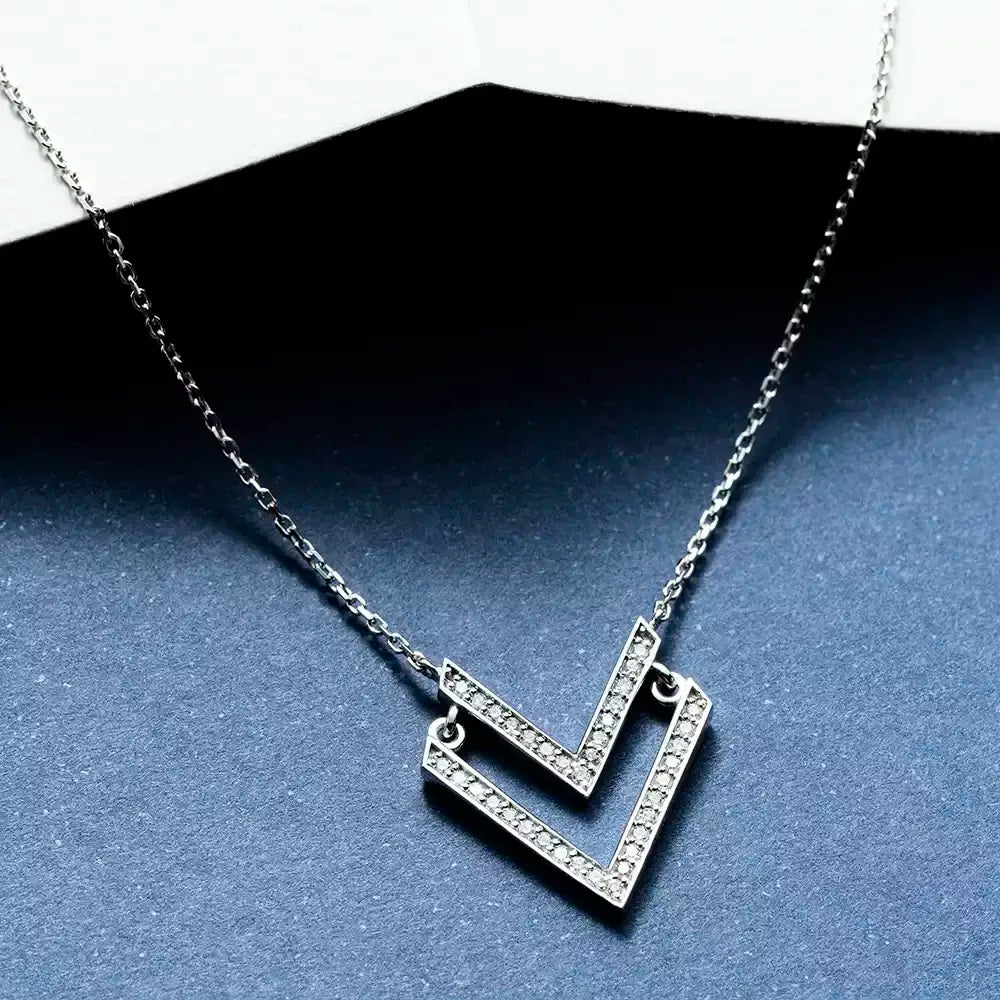 Vector 0.16 CT Diamond White Gold Necklace