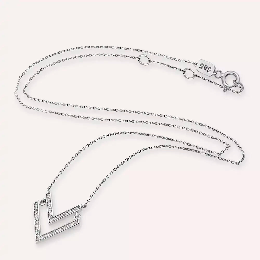 Vector 0.16 CT Diamond White Gold Necklace