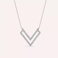 Vector 0.26 CT Pırlanta Taşlı Beyaz Altın Kolye