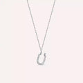 U Letter 0.12 CT Diamond White Gold Necklace
