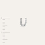 U Letter Diamond White Gold Piercing