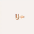 U-Letter Diamond Rose Gold Single Earring