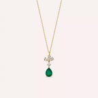 Vanya Emerald and Diamond Yellow Gold Necklace