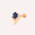 Vela Blue Sapphire Rose Gold Piercing