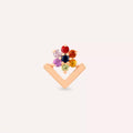 Vela Multicolor Safir Taşlı Rose Altın Piercing