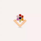Vela Multicolor Safir Taşlı Rose Altın Piercing