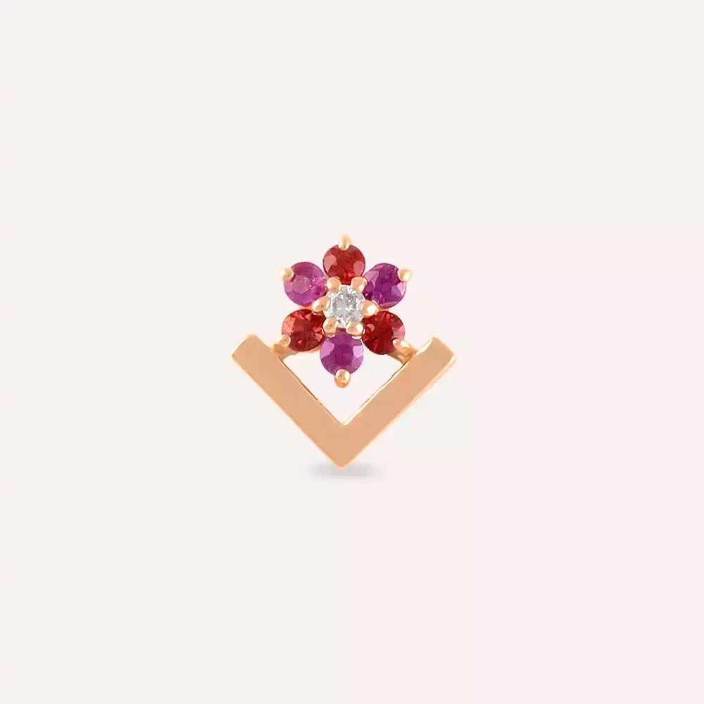 Vela Multicolor Sapphire and Diamond Rose Gold Piercing