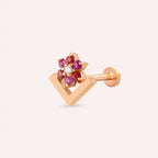 Vela Multicolor Sapphire and Diamond Rose Gold Piercing