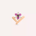 Vela Diamond and Multicolor Sapphire Rose Gold Piercing