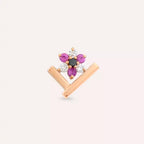 Vela Diamond and Multicolor Sapphire Rose Gold Piercing