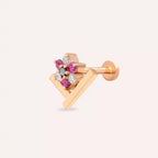 Vela Diamond and Multicolor Sapphire Rose Gold Piercing
