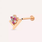 Vela Diamond and Multicolor Sapphire Rose Gold Piercing