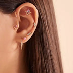 Vela Diamond and Multicolor Sapphire Rose Gold Piercing