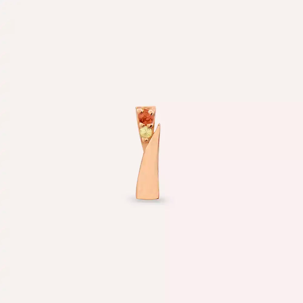 Vina Yellow and Orange Sapphire Rose Gold Piercing