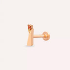 Vina Yellow and Orange Sapphire Rose Gold Piercing