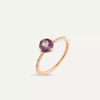 Violet Amethyst and Diamond Rose Gold Ring